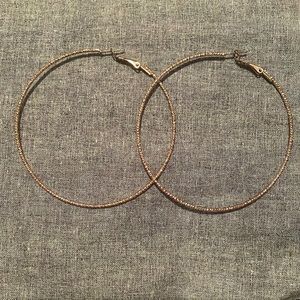 Icing rose gold hoop earrings